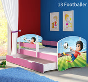 Dječji krevet ACMA s motivom, bočna roza + ladica 160x80 cm 13 Footballer