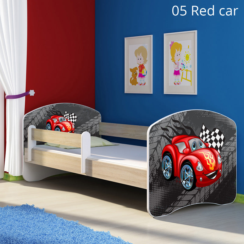 Dječji krevet ACMA s motivom, bočna sonoma 180x80 cm 05 Red Car