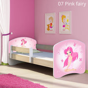 Dječji krevet ACMA s motivom, bočna sonoma 180x80 cm 07 Pink Fairy