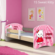 Dječji krevet ACMA s motivom, bočna sonoma 160x80 cm 15 Sweet Kitty