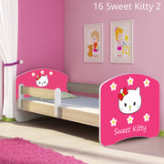 Dječji krevet ACMA s motivom, bočna sonoma 160x80 cm 16 Sweet Kitty 2
