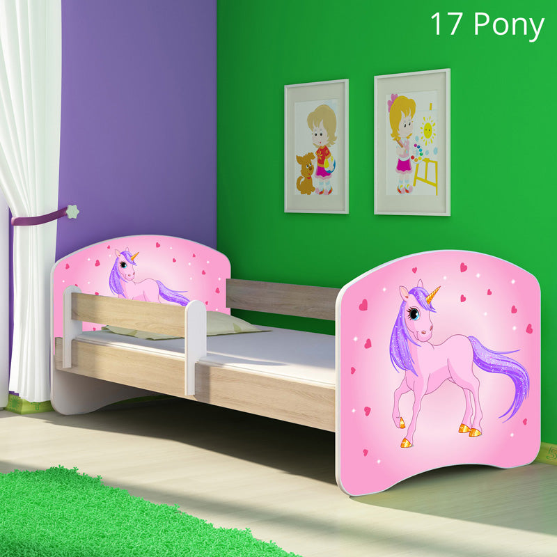 Dječji krevet ACMA s motivom, bočna sonoma 160x80 cm 17 Pony