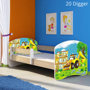 Dječji krevet ACMA s motivom, bočna sonoma 140x70 cm 20 Digger