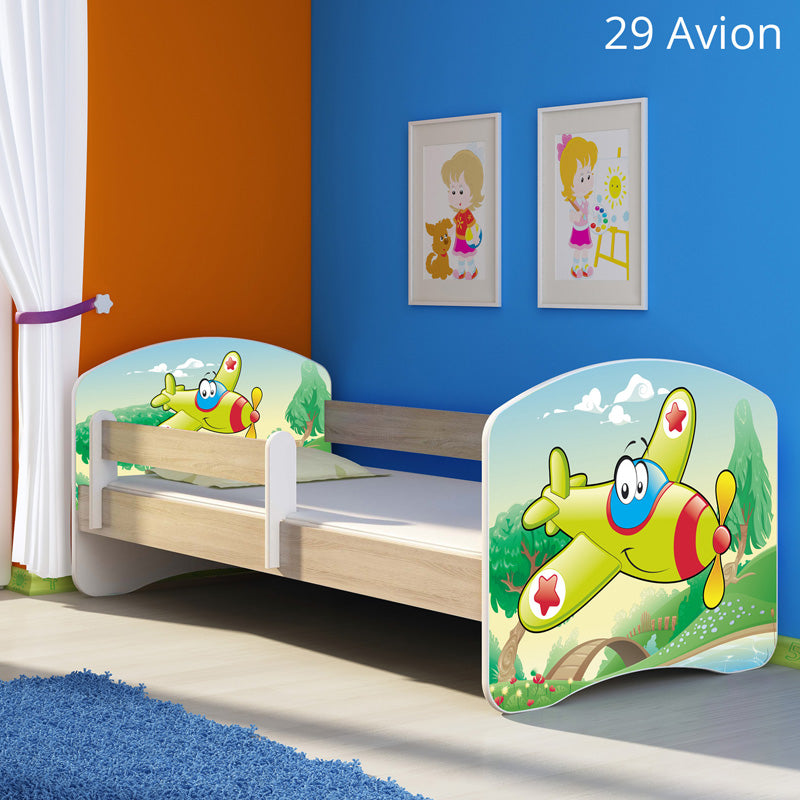 Dječji krevet ACMA s motivom, bočna sonoma 180x80 cm 29 Aeroplane