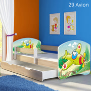 Dječji krevet ACMA s motivom, bočna sonoma + ladica 160x80 cm 29 Aeroplane