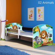 Dječji krevet ACMA s motivom, bočna wenge 160x80 cm 02 Animals