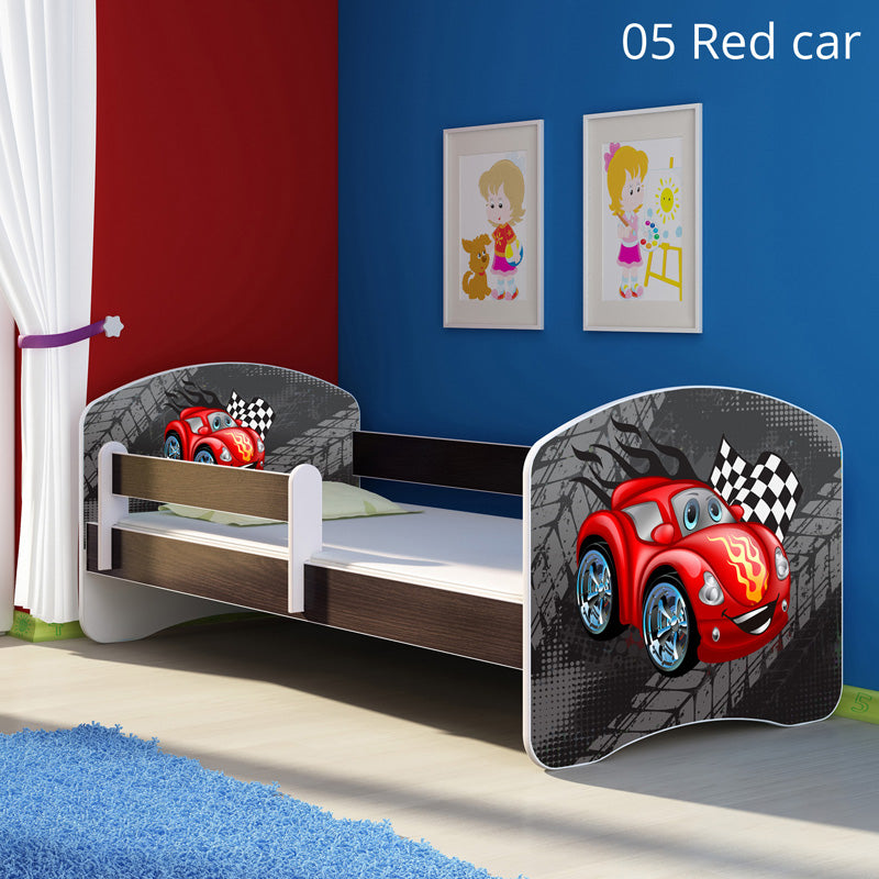 Dječji krevet ACMA s motivom, bočna wenge 140x70 cm 05 Red Car