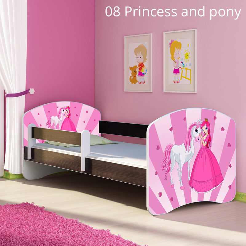 Dječji krevet ACMA s motivom, bočna wenge 140x70 cm 08 Princess with Pony