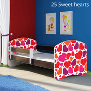 Dječji krevet ACMA s motivom, bočna wenge 180x80 cm 25 Sweet hearts