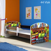 Dječji krevet ACMA s motivom, bočna wenge 160x80 cm 44 Vlak