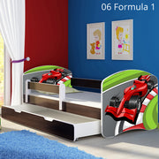 Dječji krevet ACMA s motivom, bočna wenge + ladica 180x80 cm 06 Formula 1