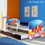 Dječji krevet ACMA s motivom, bočna wenge + ladica 180x80 cm 28 Clown Fish