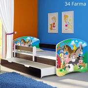 Dječji krevet ACMA s motivom, bočna wenge + ladica 160x80 cm 34 Farm