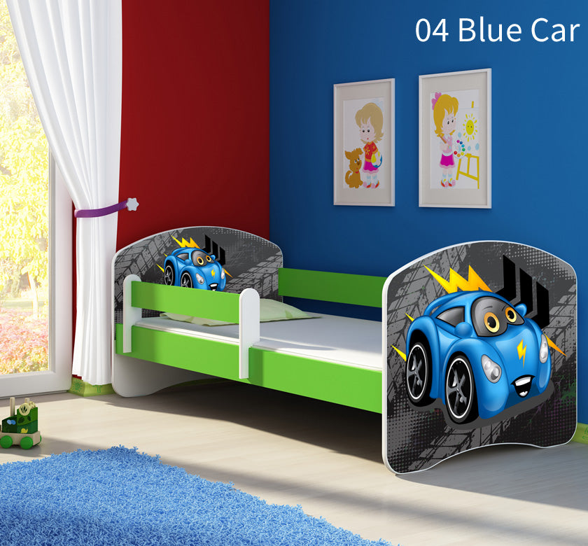Dječji krevet ACMA s motivom, bočna zelena 160x80 cm 04 Blue Car