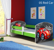 Dječji krevet ACMA s motivom, bočna zelena 180x80 cm 05 Red Car
