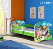 Dječji krevet ACMA s motivom, bočna zelena 180x80 cm 34 Farm