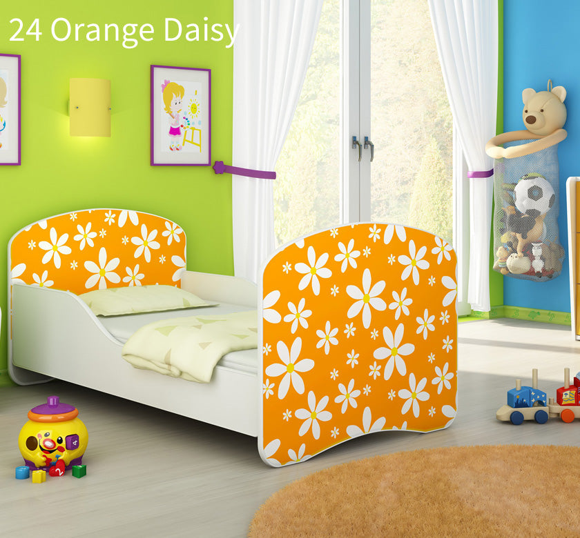 Dječji krevet ACMA s motivom 140x70 cm 24 Orange Daisy