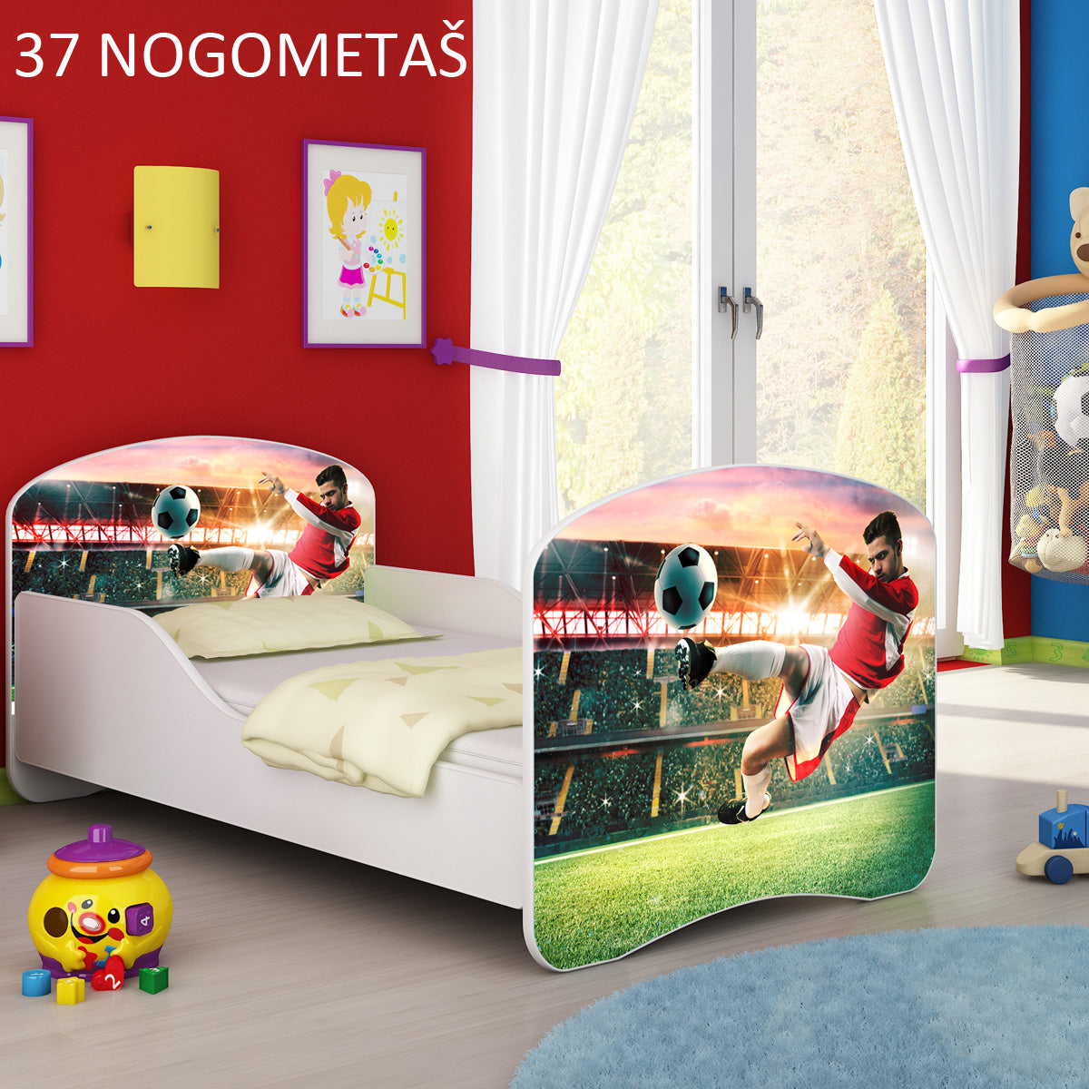 Dječji krevet ACMA s motivom 160x80 cm 37 Nogometaš