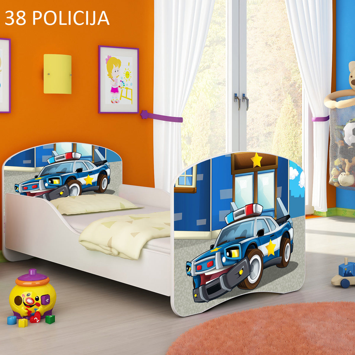 Dječji krevet ACMA s motivom 180x80 cm 38 Policija