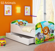Dječji krevet ACMA s motivom + ladica 160x80 cm 02 Animals