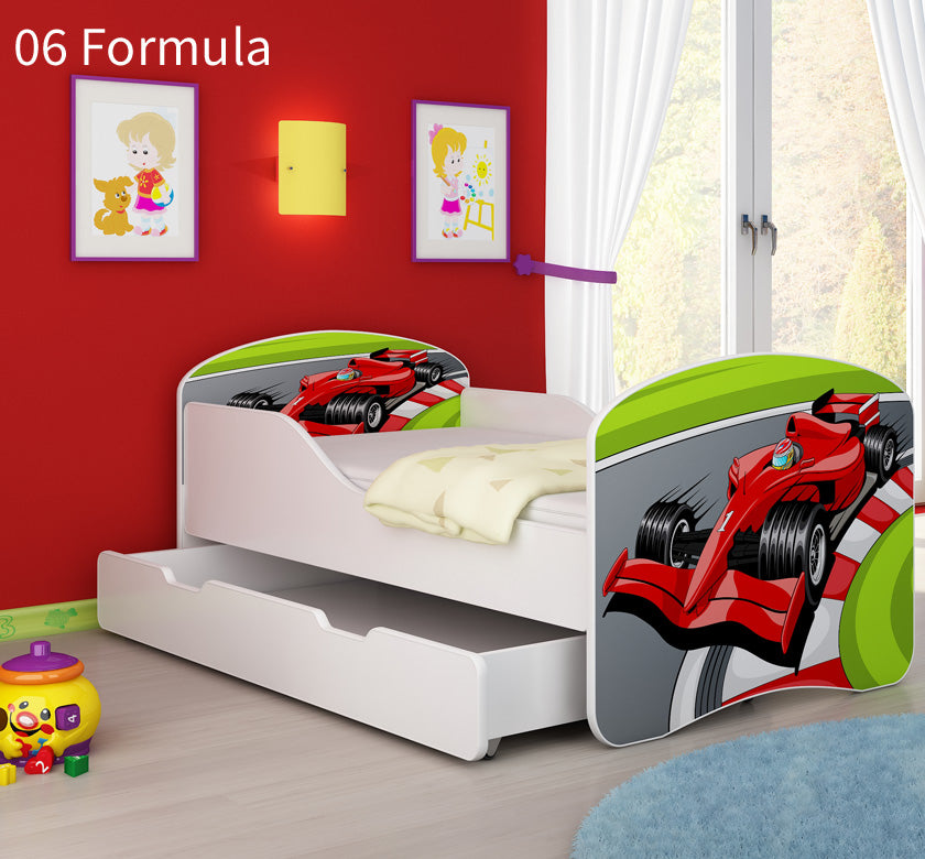 Dječji krevet ACMA s motivom + ladica 160x80 cm 06 Formula 1