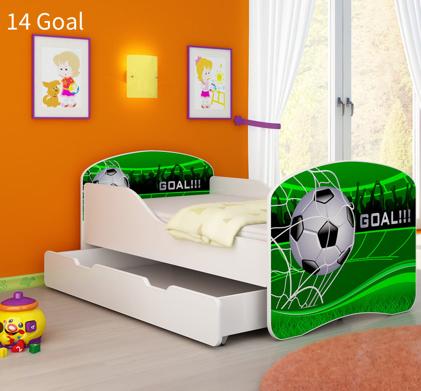 Dječji krevet ACMA s motivom + ladica 140x70 cm 14 Goal