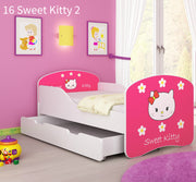 Dječji krevet ACMA s motivom + ladica 140x70 cm 16 Sweet Kitty 2