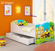 Dječji krevet ACMA s motivom + ladica 160x80 cm 20 Digger