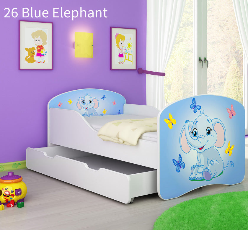 Dječji krevet ACMA s motivom + ladica 160x80 cm 26 Blue Elephant