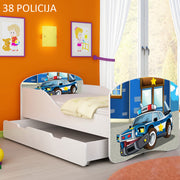 Dječji krevet ACMA s motivom + ladica 140x70 cm 38 Policija