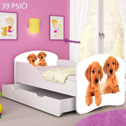 Dječji krevet ACMA s motivom + ladica 160x80 cm 39 Psići