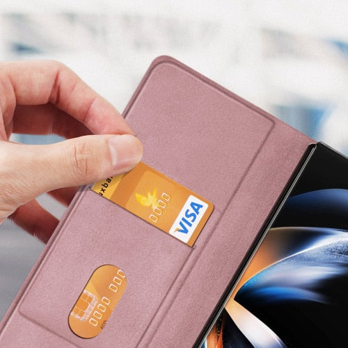 DUX DUCIS Bril – usnjena maska za Samsung Galaxy Z Fold5 5G roza