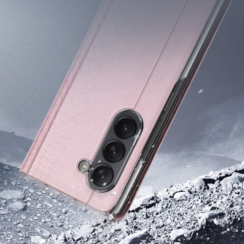 DUX DUCIS Bril – usnjena maska za Samsung Galaxy Z Fold5 5G roza