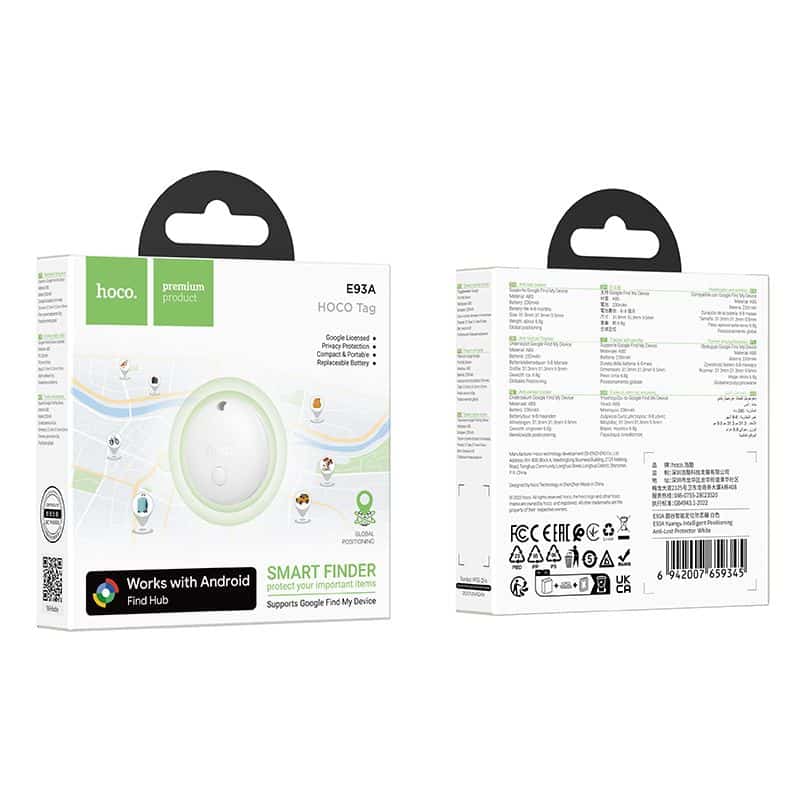 Lokator Hoco E93A kompatibilan s Google Find My Device crni