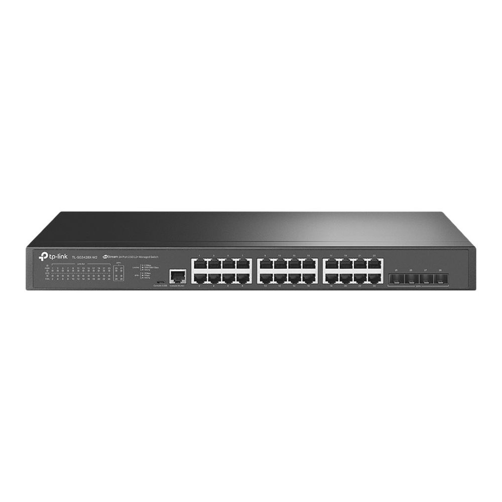 TP-Link Omada SG3428X-M2 mrežni prekidač Upravljano L2+ 2.5G Ethernet (100/1000/2500) 1U Crno