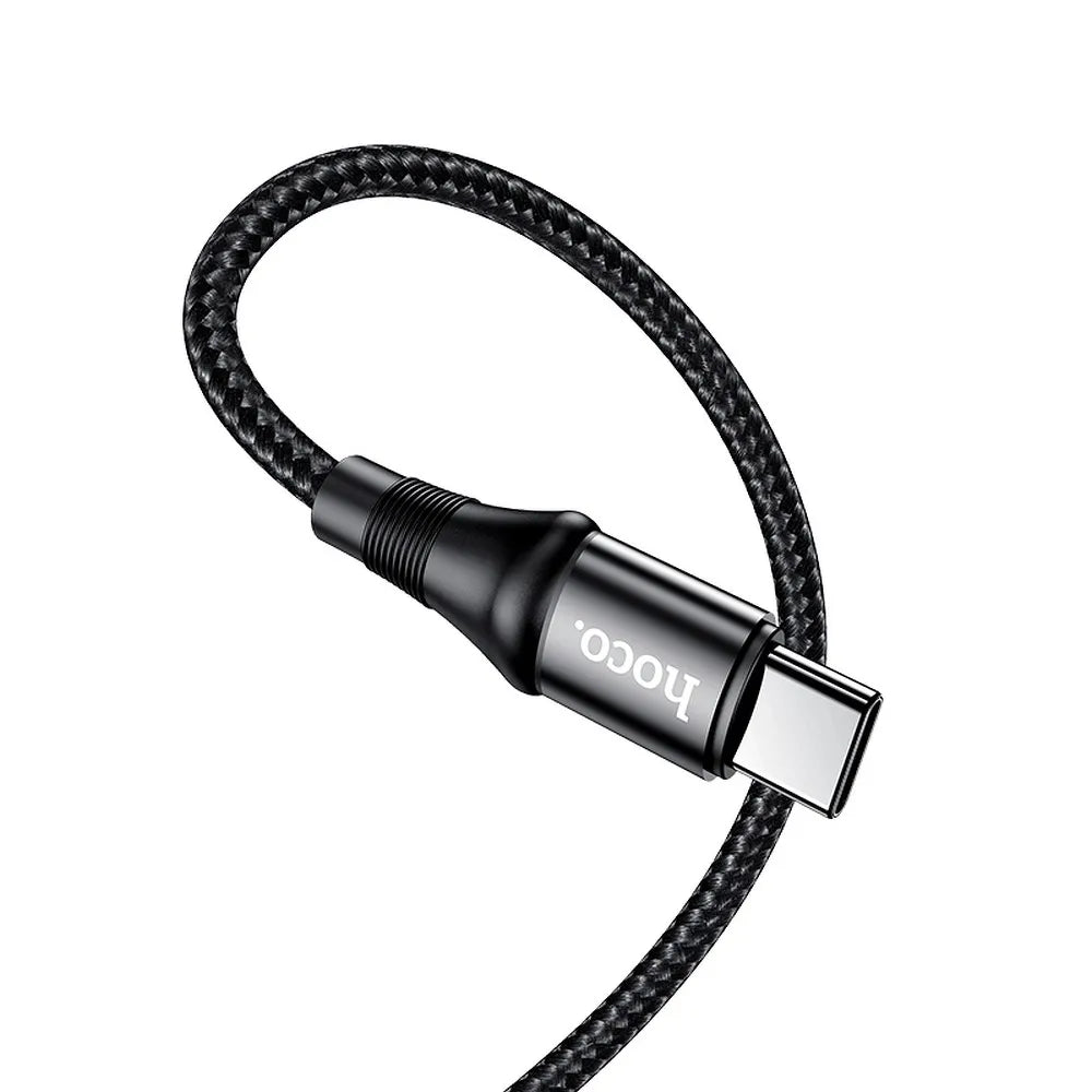 HOCO kabel Type-C na Type-C Exquisite Power Delivery PD 100W X50 2 metra črn