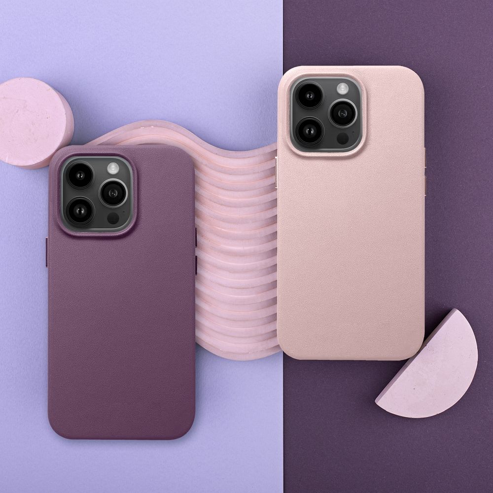 Usnjena MagSafe prevleka za iPhone 13 Pro v roza barvi