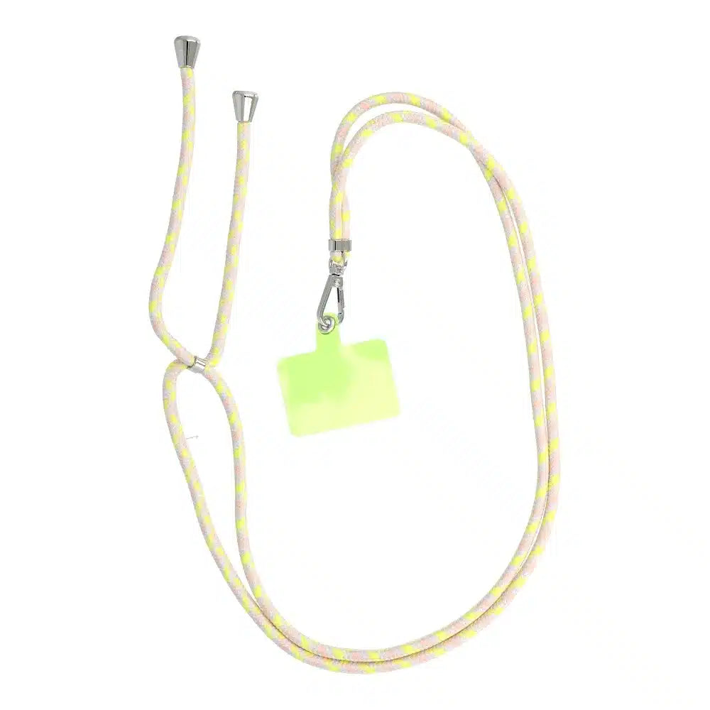 SWING obesek za telefon nastavljive dolžine / dolžina kabla 165 cm (maks. 82,5 cm v zanki) / rame ali vrat - sivo-rumena