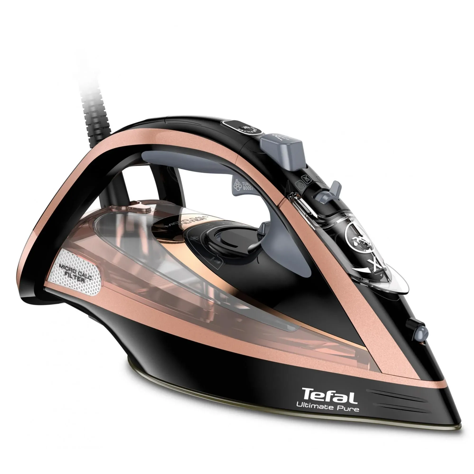 Tefal Ultimate Pure FV9845 Glačalo za suho & parno glačanje Durilium Autoclean ploča za glačanje 3100 W Crno, Bakar