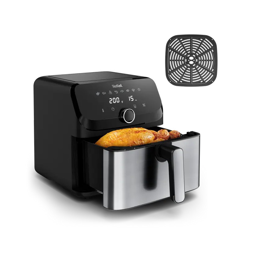 Tefal Easy Fry Mega EY855D10 friteza Jednostruko 7,5 L Samostojeći 2020 W Friteza na vrući zrak Crno, Nehrđajući čelik