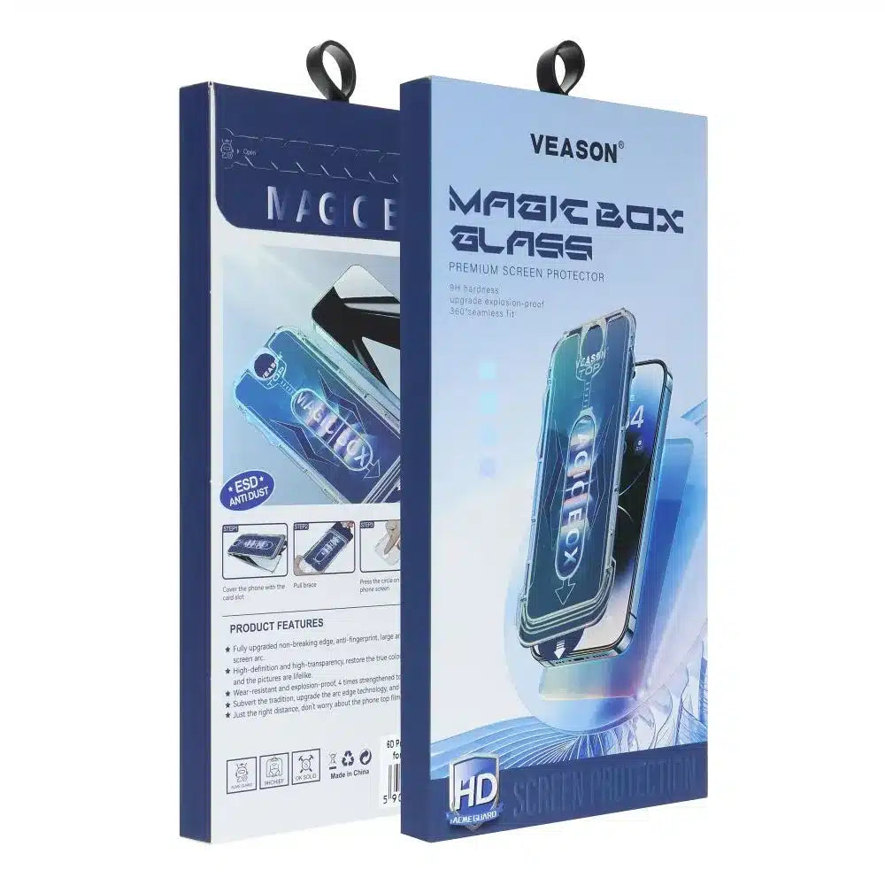 Kaljeno steklo 6D Pro Veason Easy-Install Glass – za iPhone XR / iPhone 11 črno