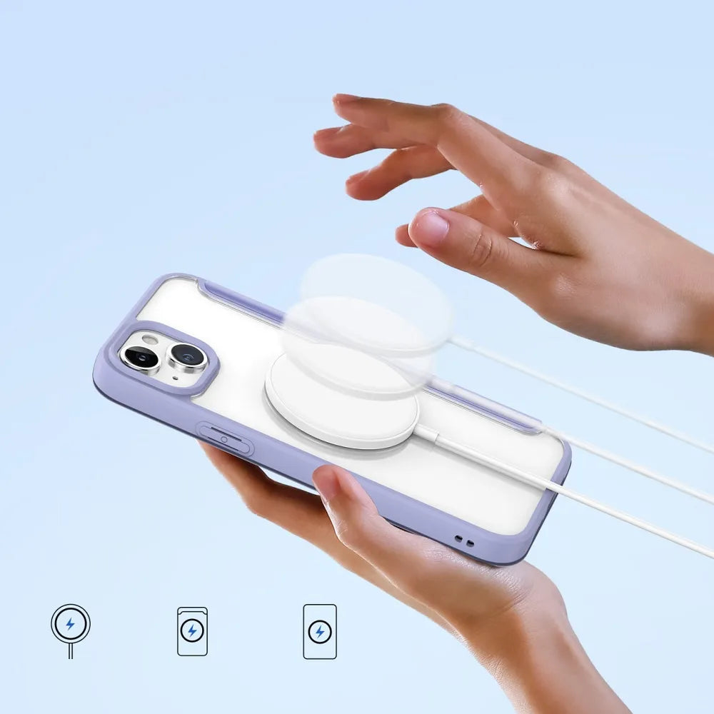 DUX DUCIS Skin X Pro – MagSafe združljiv ovitek na preklop za Apple iPhone 15 Plus, vijoličen