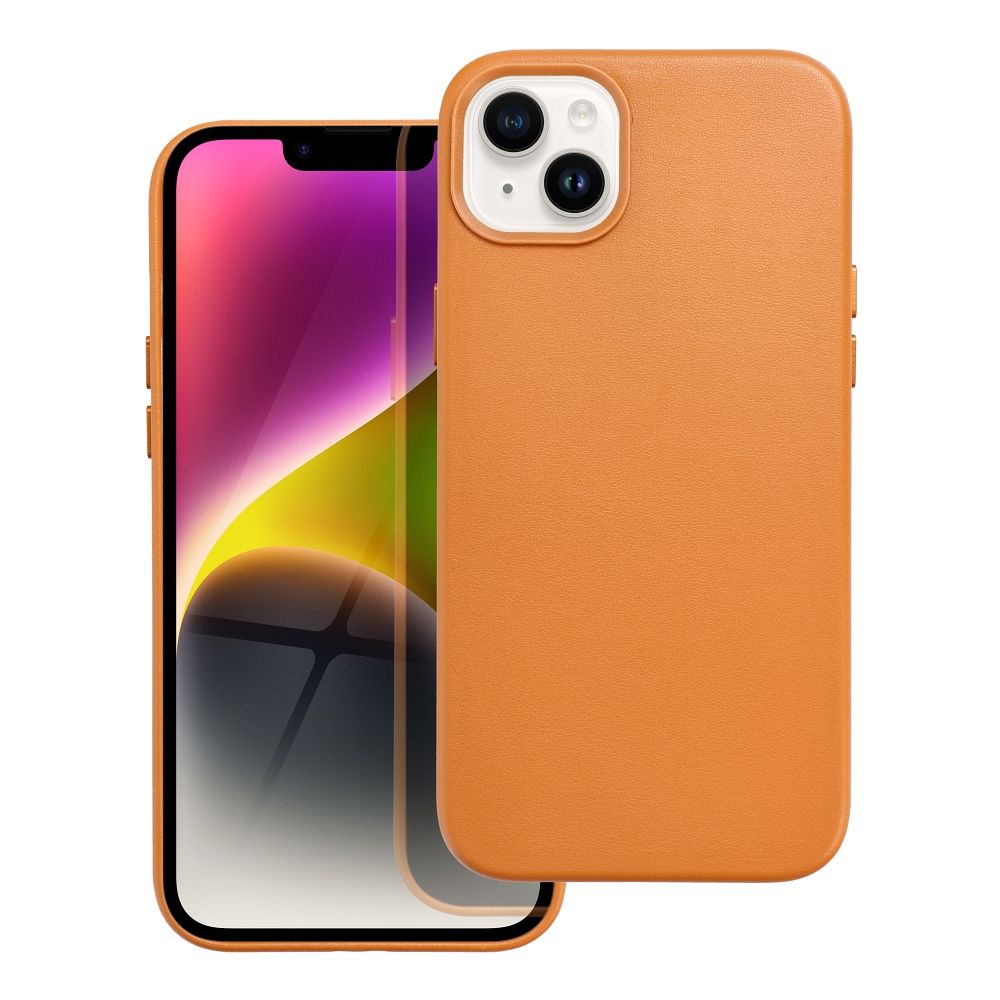 Usnjena torbica Mag Cover za iPhone 14 Plus oranžna