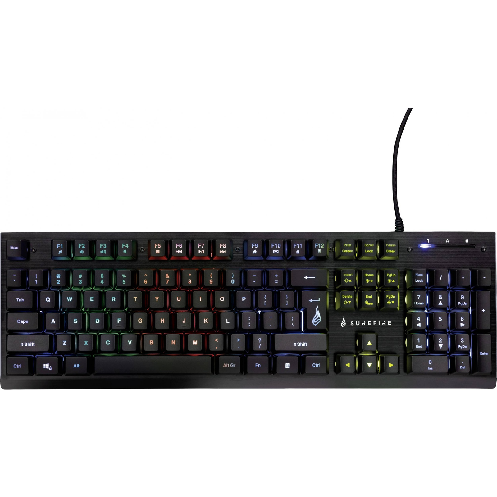 SureFire KingPin X2 tipkovnica Igranje USB AZERTY Francuski Crno, Metalno