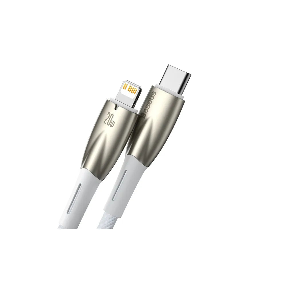 BASEUS kabel Type C za Apple Lightning 8-pin Power Delivery 20W Glimmer Series CADH000102 2m, bel