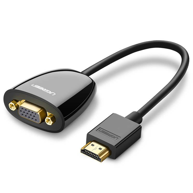 Ugreen 40253 prilagodnik za video kabel 0,25 m HDMI Tip A (Standard) VGA (D-Sub) Crno