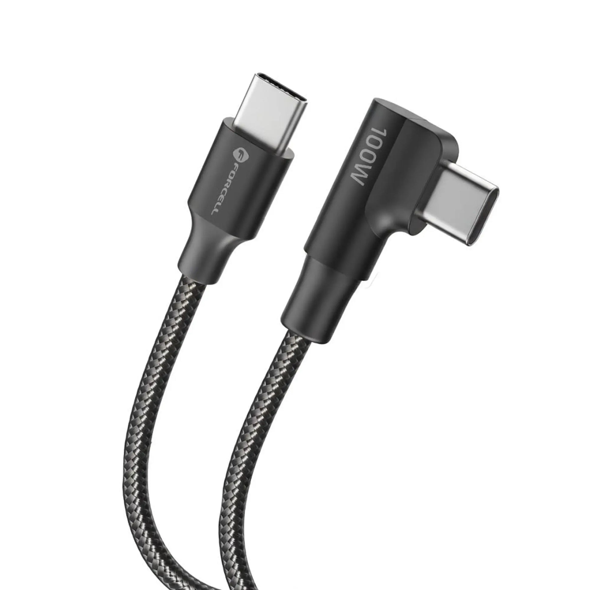 Kabel kutni USB C na USB C Forcell F-Energy QC4.0 PD 5A 100W 2 m - crni