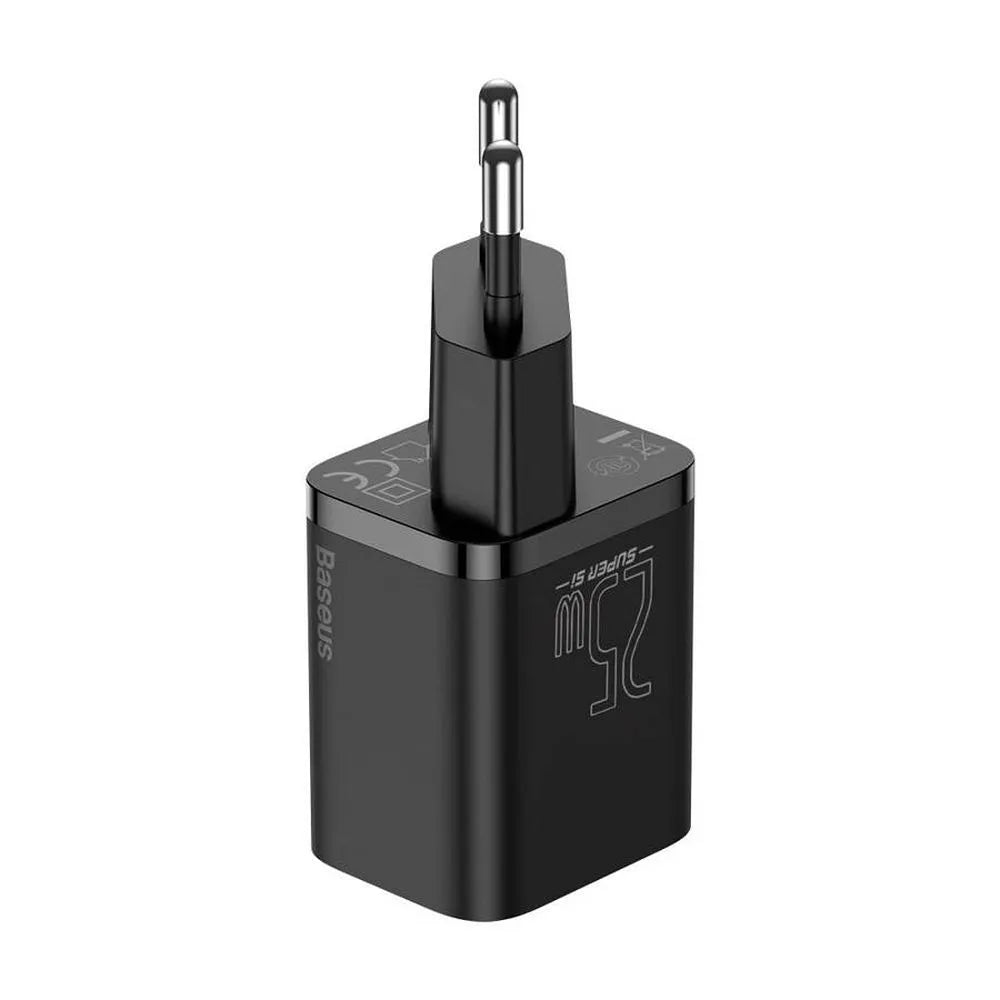 BASEUS stenski polnilec tipa C hitri polnilnik 1C PD 25W črn CCSP020101/CCCJG25CE