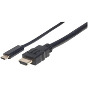 Manhattan 152235 prilagodnik za video kabel 1 m USB Tip-C HDMI Tip A (Standard) Crno