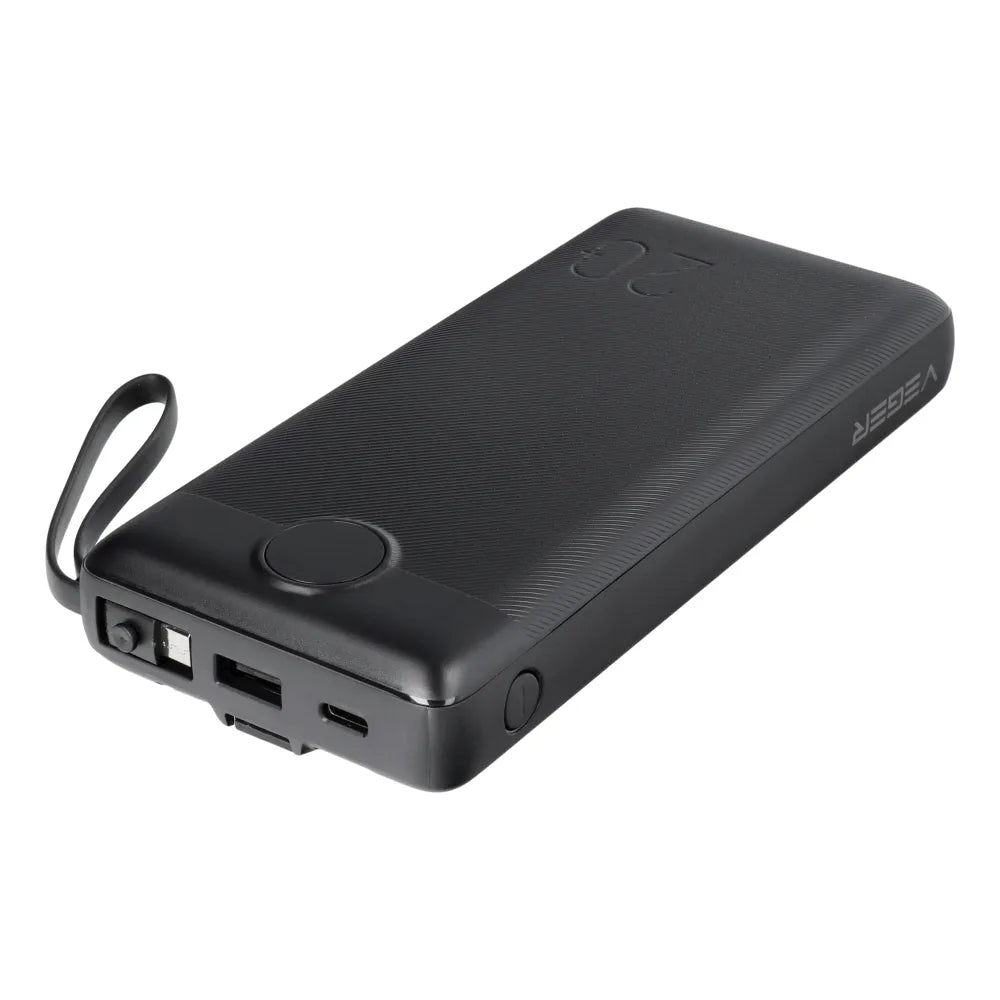 VEGER C20 Powerbank - 20.000mAh (Micro + Type C + Lightning 8-pin) črna (W2047)